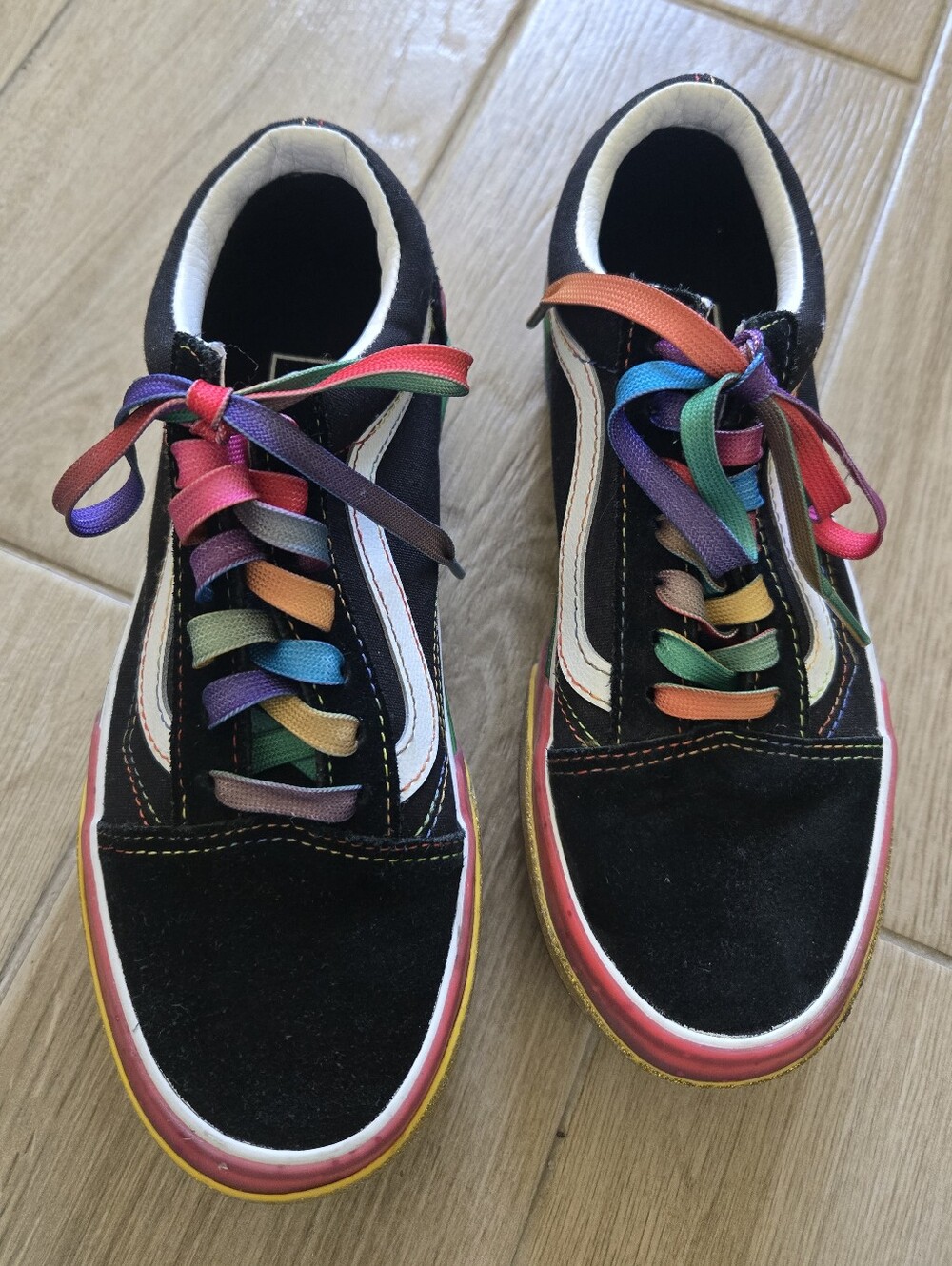 Vans Stacked Old School Pride Platform Sneakers, 3.5/5